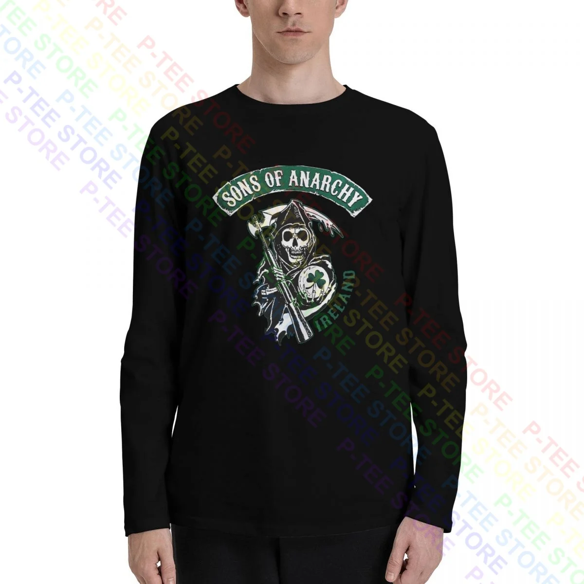 Anarchy Sons Of Ireland T-Shirt A Maniche Lunghe T-Shirt Tee New Unique Vintage Streetwear