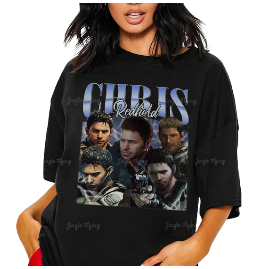Camicia Vintage Chris Redfield Bootleg Residence Evil 4 Shirt Re4 Videogioco Shirt