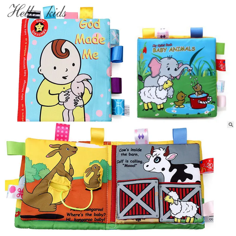 3D Soft Baby Books Activity Quiet Cloth Book Giocattoli Di Sviluppo Montessori Infant Touch Feel Crinkle Baby Books For Babies 0-12 M