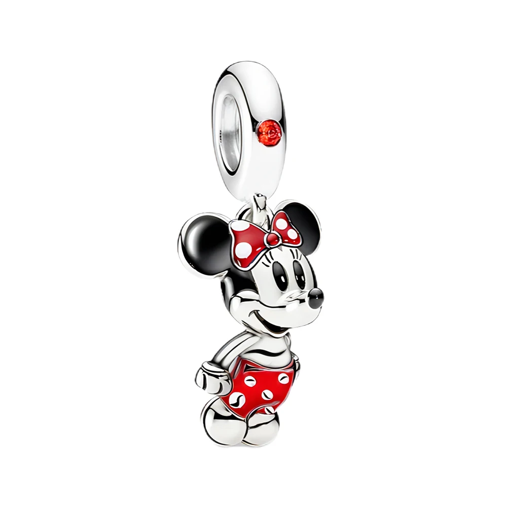 Disney Minnie Red Clothing & Bow Ciondola Charm Fit Original Pandora Charms Bracciale E Gioielli Con Ciondolo Bangle