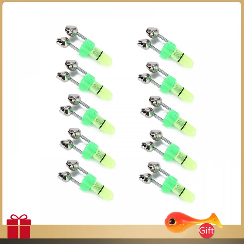 10Pc Fishing Bite Allarmi Canna Da Pesca Bell Rod Clamp Tip Clip Bells Ring Indicator Carp Outdoor Led Night Fishing Accessories
