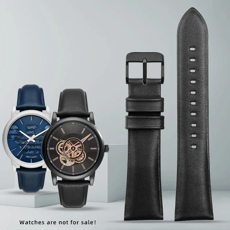 Per Armani Mechanical Samurai Watch Chain Ar60012 Ar1732 Ar1692 Ar1981 Cinturino Da Uomo In Pelle 22Mm Cinturino Blu Nero
