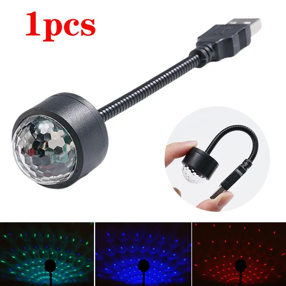 Multicolor Sound Activated Usb Led Starry Sky Proiettore Atmosphere Plafoniera Luci Car Car Ambient Decor Star Galaxy Ro E7F1