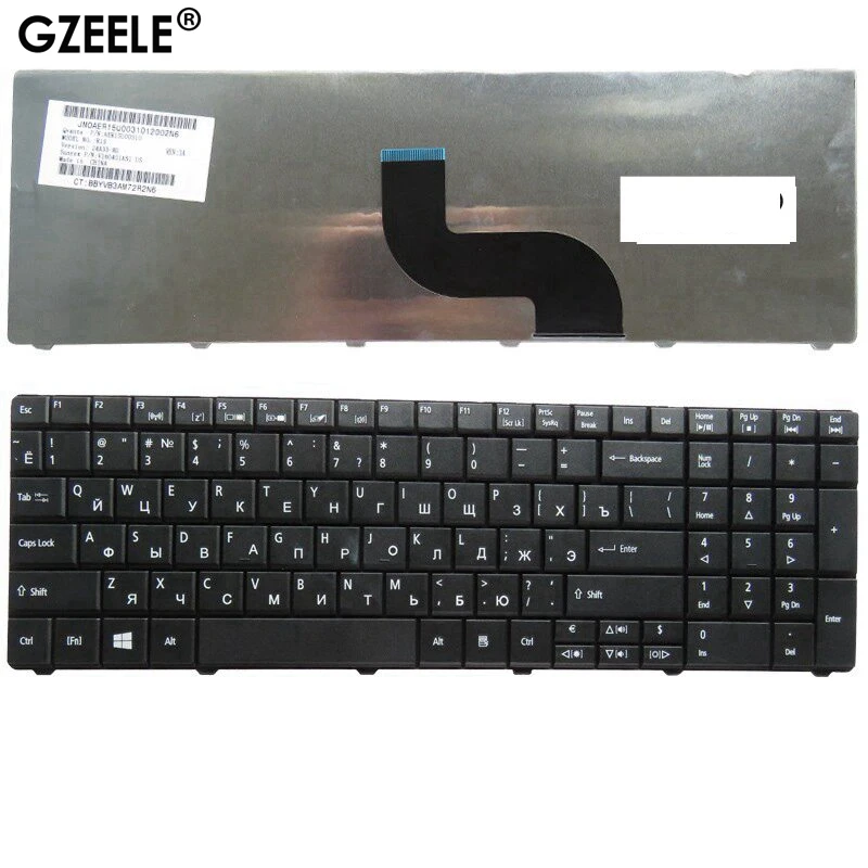 Gzeele Nuovo Ru Tastiera Del Computer Portatile Per Acer Aspire E1-571G E1-531 E1-531G E1 521 531 571 E1-521 E1-571 E1-521G Nero Russo