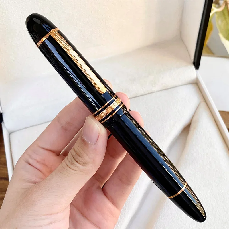 Luxury Mst 149 Mb Penna Stilografica 18K F Nib Resina Nera Placcatura In Oro Calligrafia Piuma Caneta Scrittura Liscia