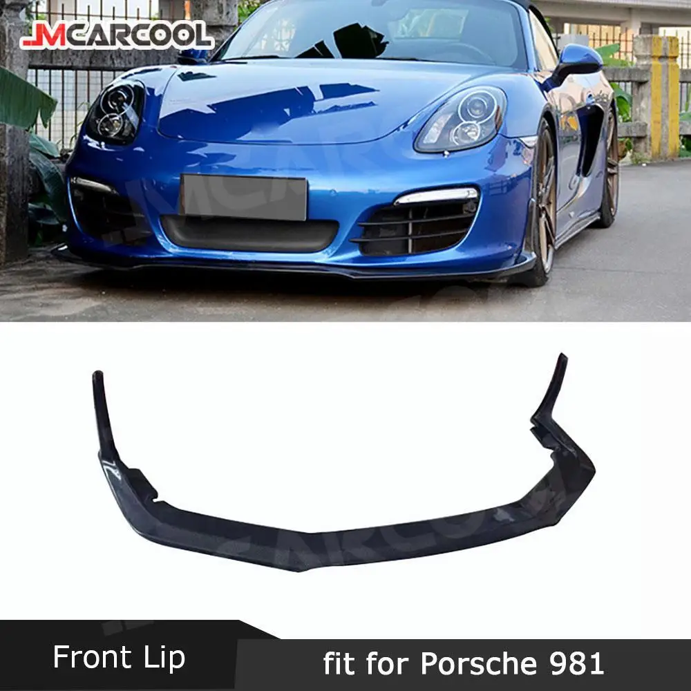 Carbon Fiber Front Lip Splitters For Porsche 981 Cayman Boxster 2013-2015 Head Bumper Extension Chin Car Styling
