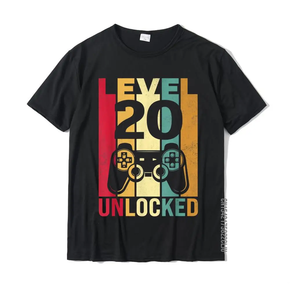 Divertente Livello 20 Sbloccato Lui Uomo Bday Turn 20Th Birthday T-Shirt T-Shirt In Cotone Per Uomo Party Tees Coupon Normale