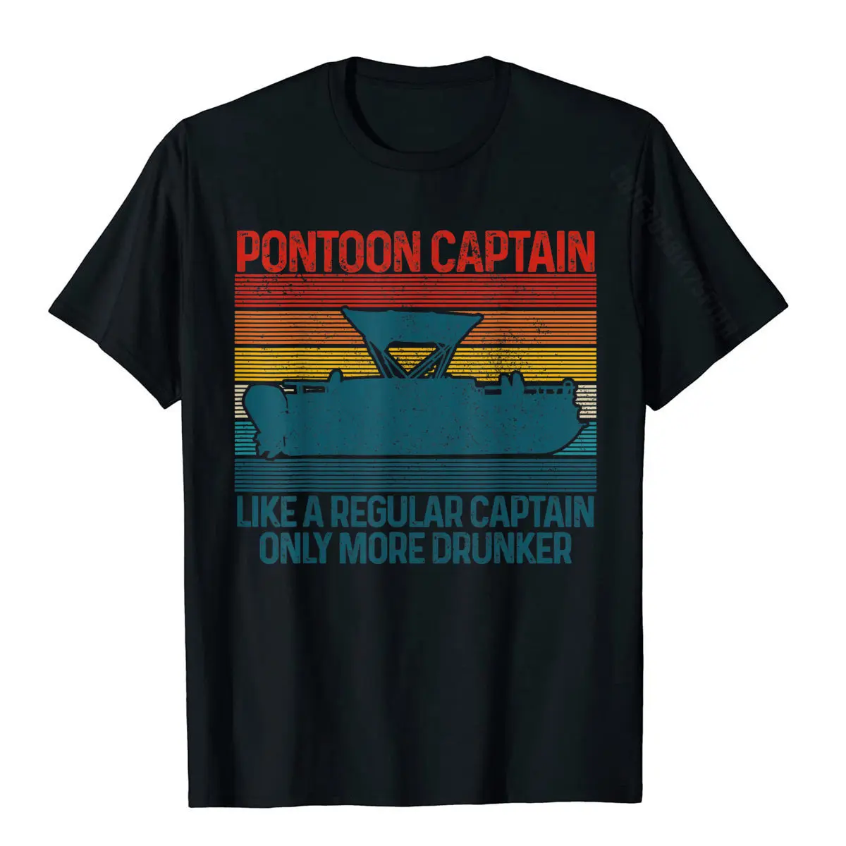 Mens Pontoon Captain Vintage Funny Pontoon Boat Canottaggio Regalo T-Shirt Magliette Top Camicie Coupon Cotone Fitness Personalizzato Uomo