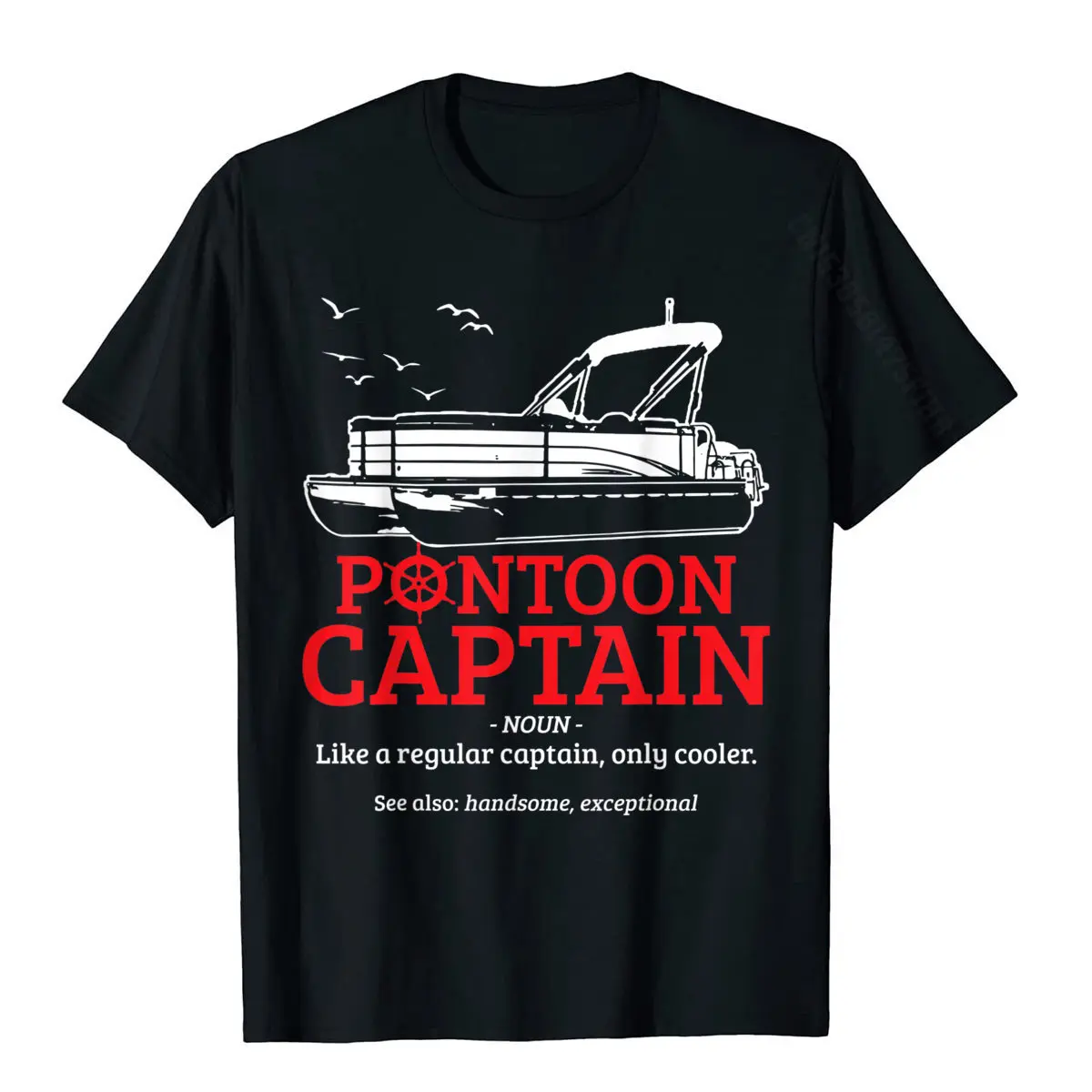 Pontoon Captain Definition Divertente Pontone Barca Canottaggio Regalo T-Shirt Cotone Uomo Top Camicia Stampa Magliette Buoni Regalo