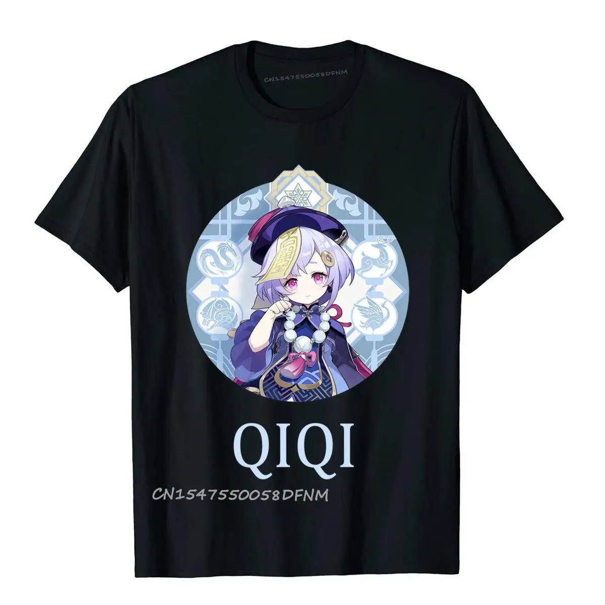 Genshin Impact Qiqi Cryo Zombie Magliette Camisa Coupon Premium Cotton Top Camicie Gothic For Men