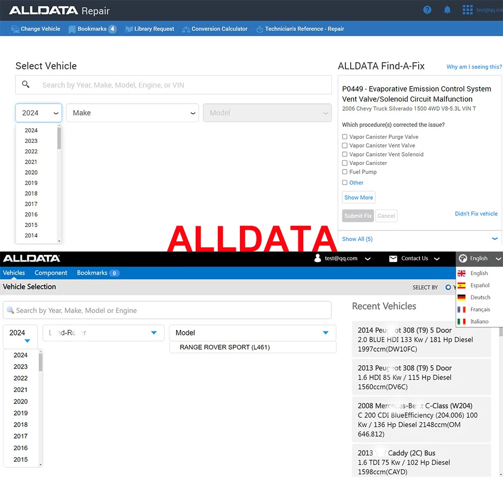 2024 Alldata Software Online Alldata Eu Us Haynes Truck Per Amazonel Identifix Riparazione Officina Aggiornamenti Automatici Autodata