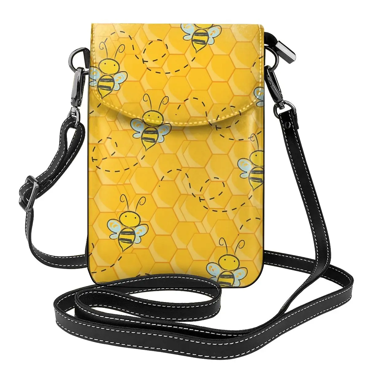 Hives Print Borsa A Tracolla Honey Bee Funny Leather Business Women Borse Donna Bulk Purse