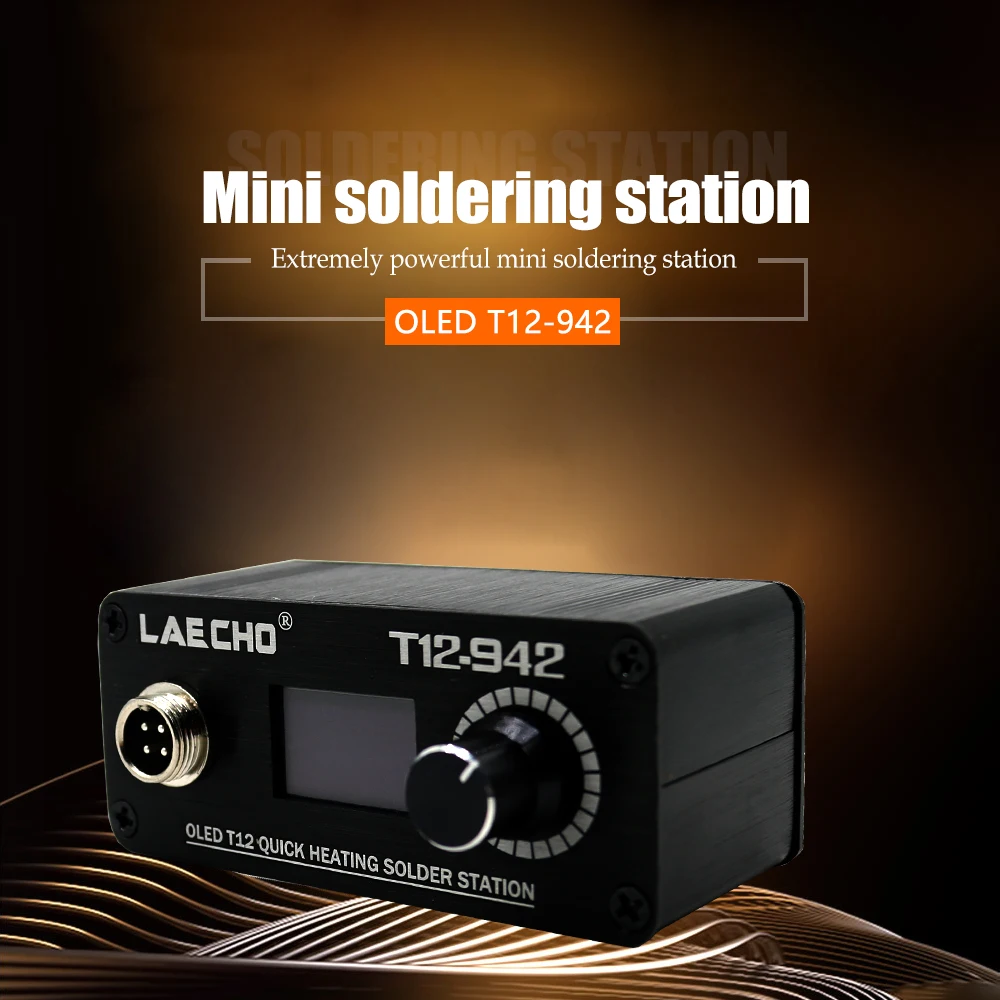 Laecho T12-942 Mini Oled Stazione Di Saldatura Digitale T12-907 Maniglia Con T12-Ils Jl02 Bl Bc1 Ku Punte Di Ferro Senza Alimentazione