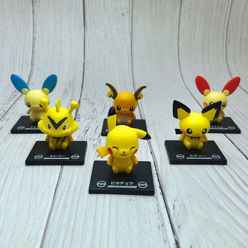 Genuine Pokemon Raichu Plusle Minun Greninja Scorbunny Pikachu Charizard Bulbasaur Eevee Action Figure Model Toys