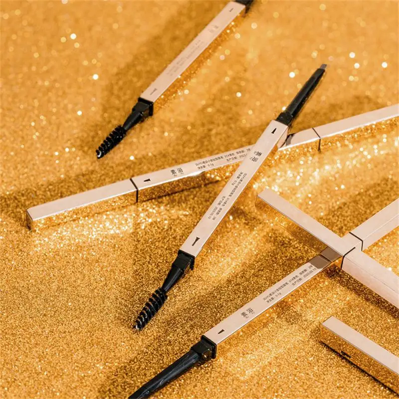 2 In 1 Design A Doppia Testa Piccola Matita Per Sopracciglia Con Barra D'Oro Potenziatori Per Sopracciglia Durevoli Impermeabili Che Pettinano Le Sopr