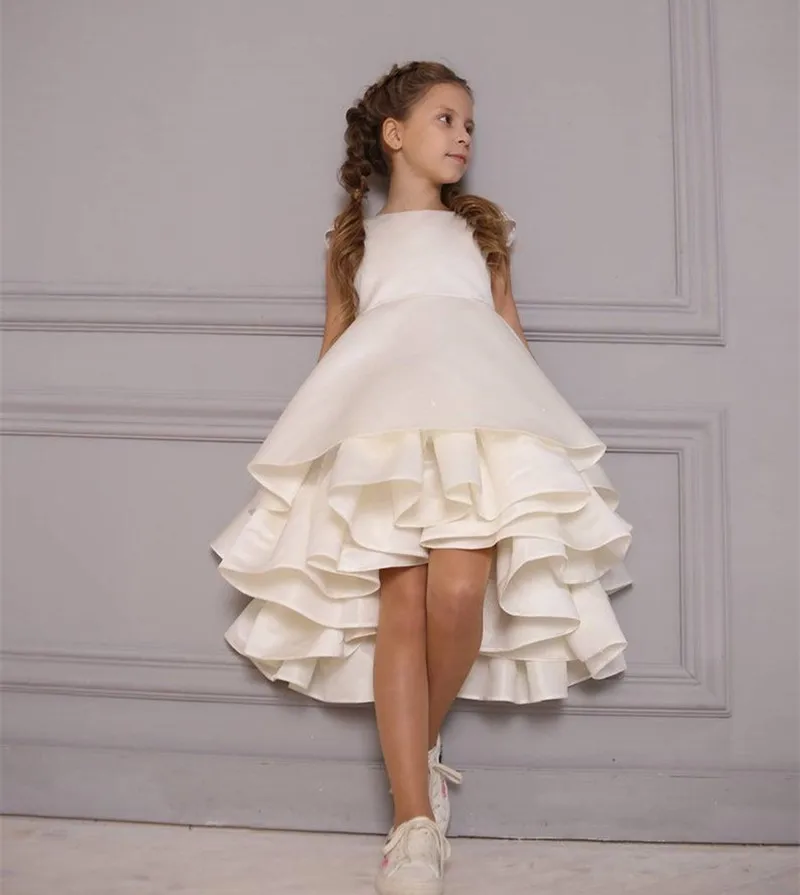 Flower Girl Dress Patchwork Long Primera Comunion Decoracion Off The Shoulder Bow Princess Ball Dresses For Girls