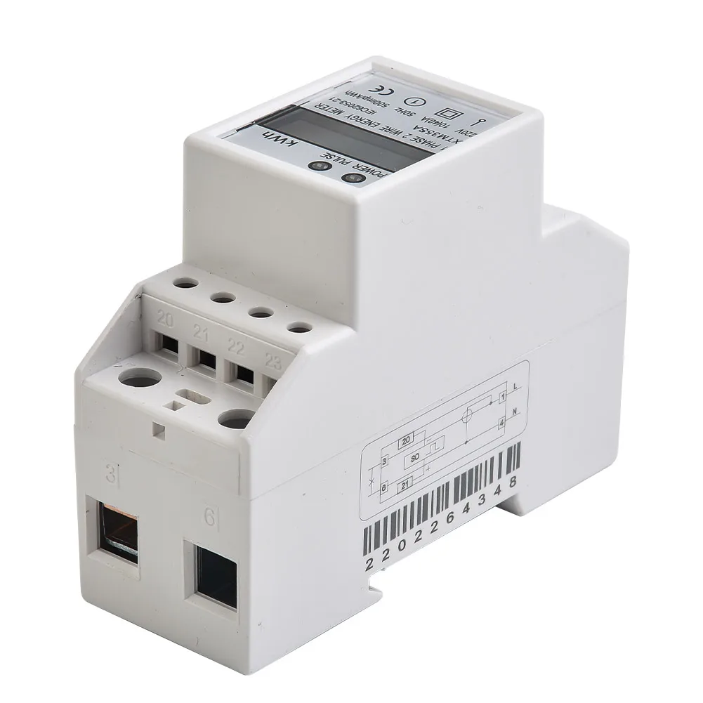 Misuratore Di Energia A 2 Fili Monofase Da 220V Kwh Misuratore Di Energia Elettrica Su Guida Din 10-40A Monitor Del Consumo Kwh Meter Wattmetro //////