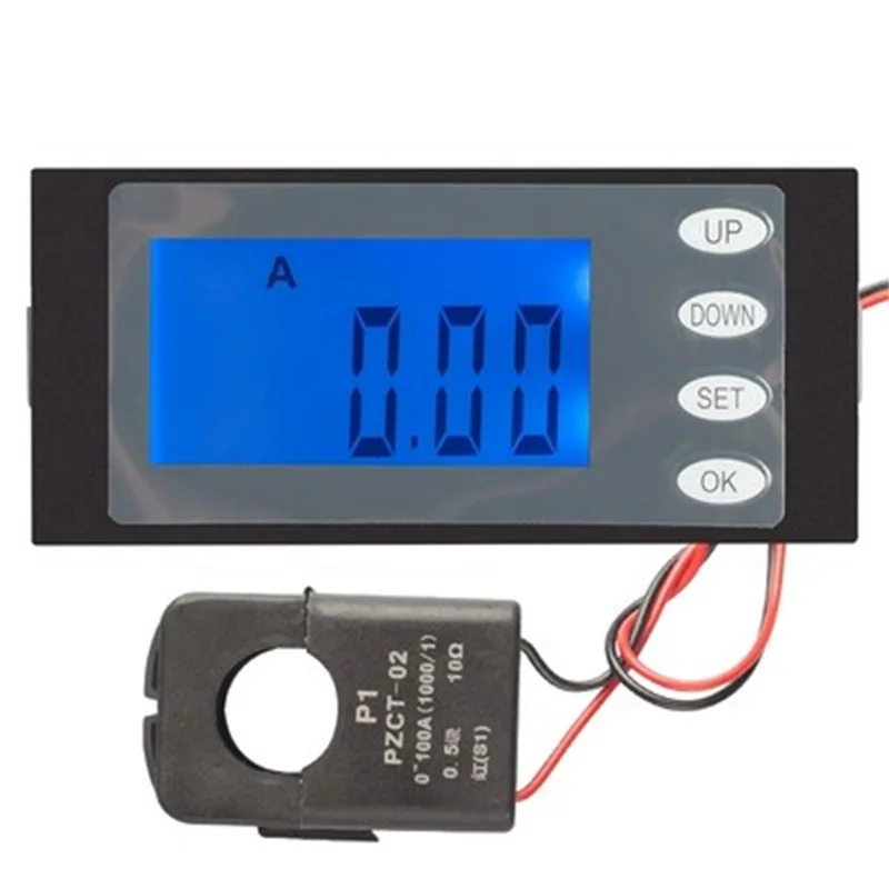 Peacefair 1 Fase Digital Lcd Tester Di Tensione Elettrica Ac 220V 100A 5 In1 Amp Volt Watt Energy Time Panel Kwh Con Split Ct