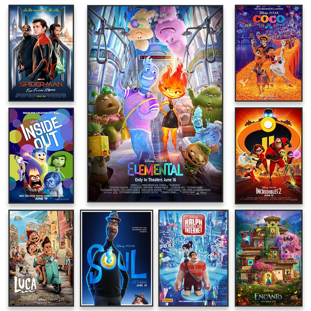 Disney Movie Coco Poster Motivazionale Cartoon Movie Poster Cartoon Film Stampe Elementari Encanto Art Bedroom Canvas Painting