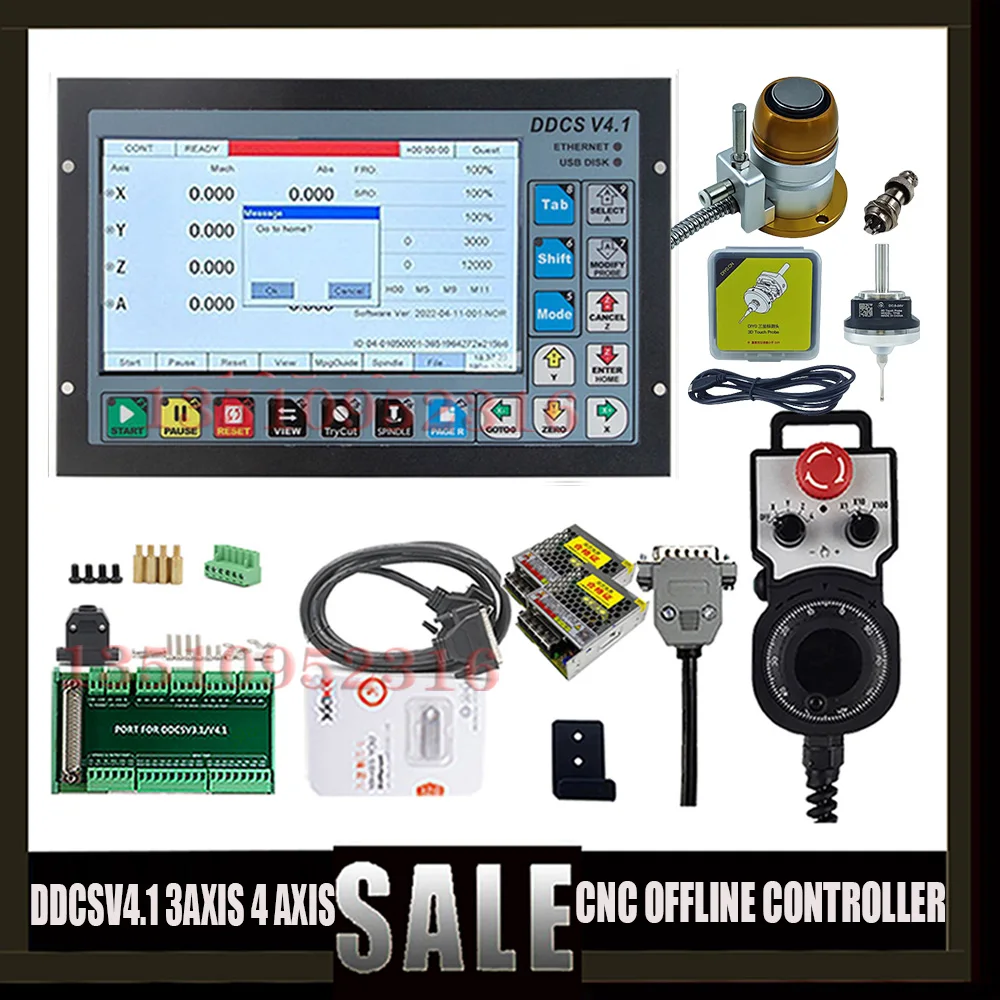 2023 Vendita Calda! Ddcsv4.1 Kit Controller Offline Cnc Con Codice G A 3/4 Assi Con E-Stop Mpg Z-Axis Tool Setter 3D Angle Edge Finder