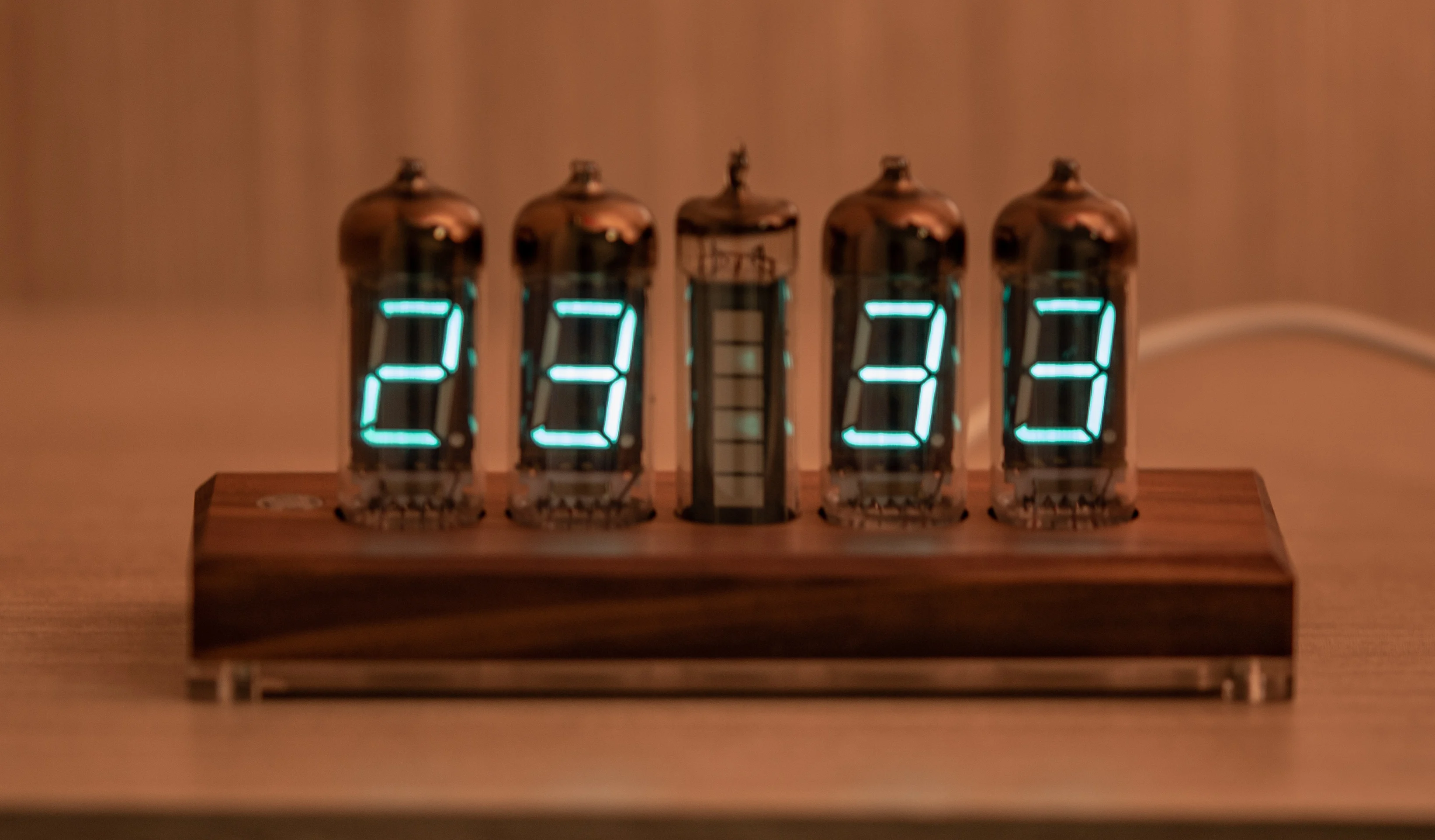 Nvarcher Iv11 Vfd Clock Scheda Driver Tubo Fluorescente A Quattro Bit Retro Orologio Classico Oscuramento Automatico Versione Guscio In Legno