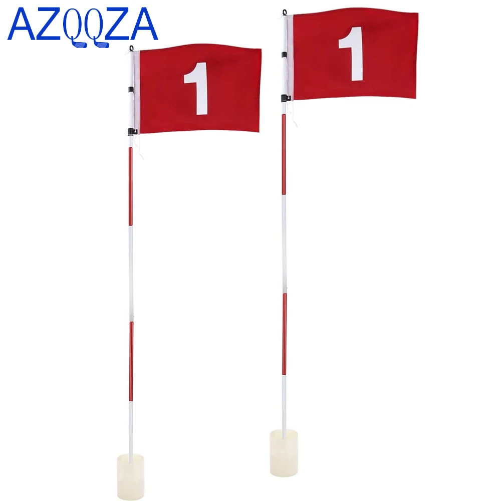 2Sets Golf Flagsticks,Putting Green Flags Hole Cup Set,All 6 Feet,Golf Pin Flags For Driving Range Backyard,Portable 5-Section