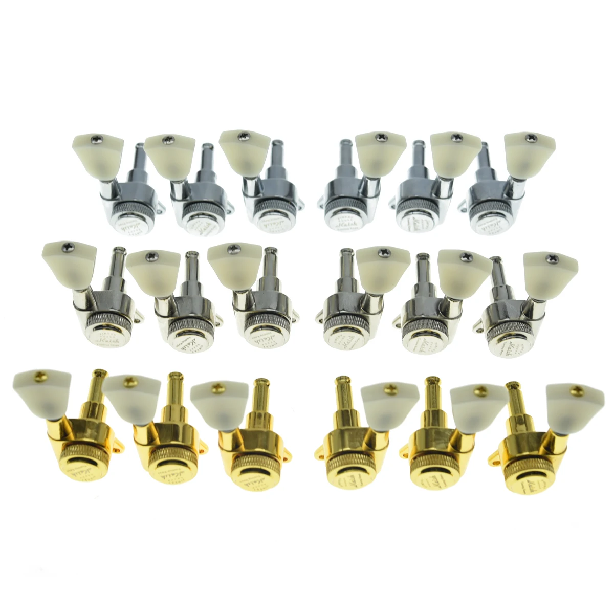 Kaish 3X3 Off White Keystone Locking Tuner 18:1 Guitar Tuning Keys Locking Tuning Machine Per Lp/Les Paul/Sg/Es/Chitarra Acustica