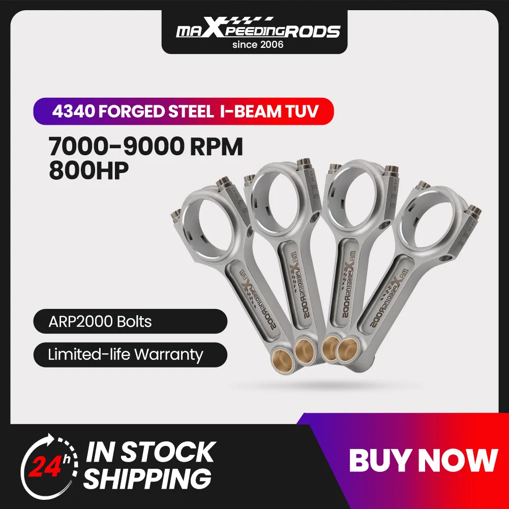 4X I Beam Bielle Arp Bulloni Per Audi Vw Ea888 1.8L 2.0L Tsi Gen 3 144Mm