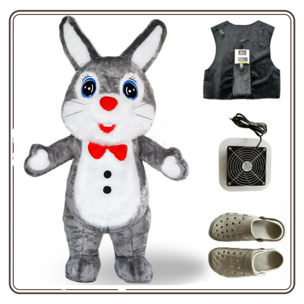 2023 Costume Gonfiabile Di Coniglio Gigante Street Funny Bunny Rabbit Mascot Costume Party Cosplay Peluche Doll Costume Gonfiabile Della Mascotte