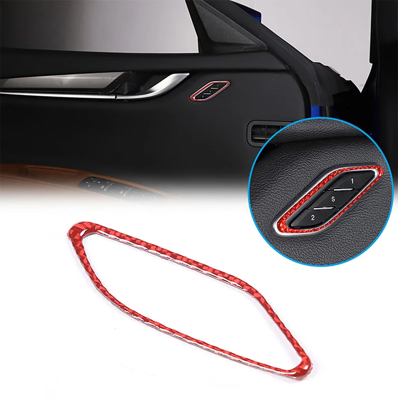 Per Maserati Ghibli 2014-2022 Soft Carbon Fiber Car Seat Memory Switch Frame Adesivo Decorativo Accessori Interni