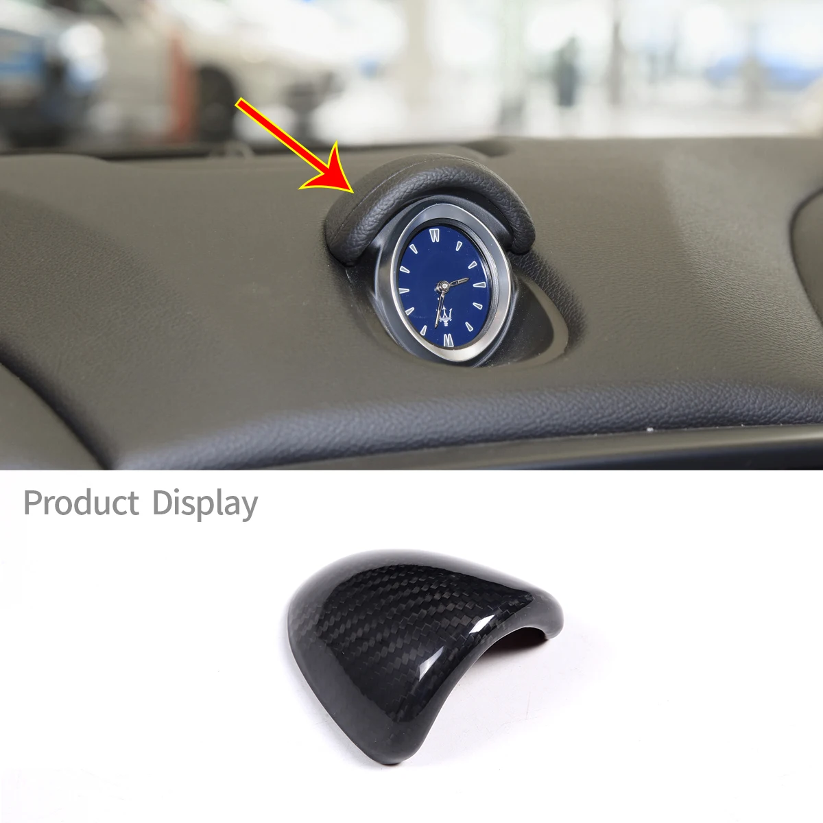 Vera Fibra Di Carbonio Auto Cruscotto Orologio Copertura Decorativa Adesivo Accessori Interni Auto Per Maserati Ghibli 2014-2022
