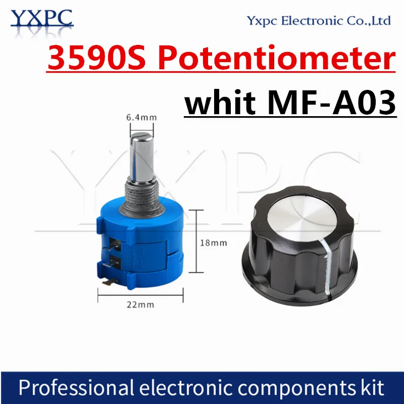 1 Pz 3590S + Mf-A03 Manopola Potenziometro Multigiro 500 1K 2K 5K 10K 20K 50K 100K Ohm Potenziometro Resistore Regolabile 102 103 104 L