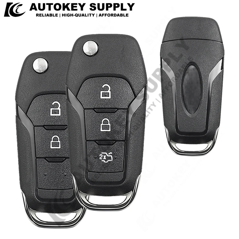 2/3/4 Pulsanti Flip Remote Key Shell Case Forford 2015-2019 F-150 Fusion F-250 F-350 Focus Mk Mk7 Explorer Ranger Akfdf120