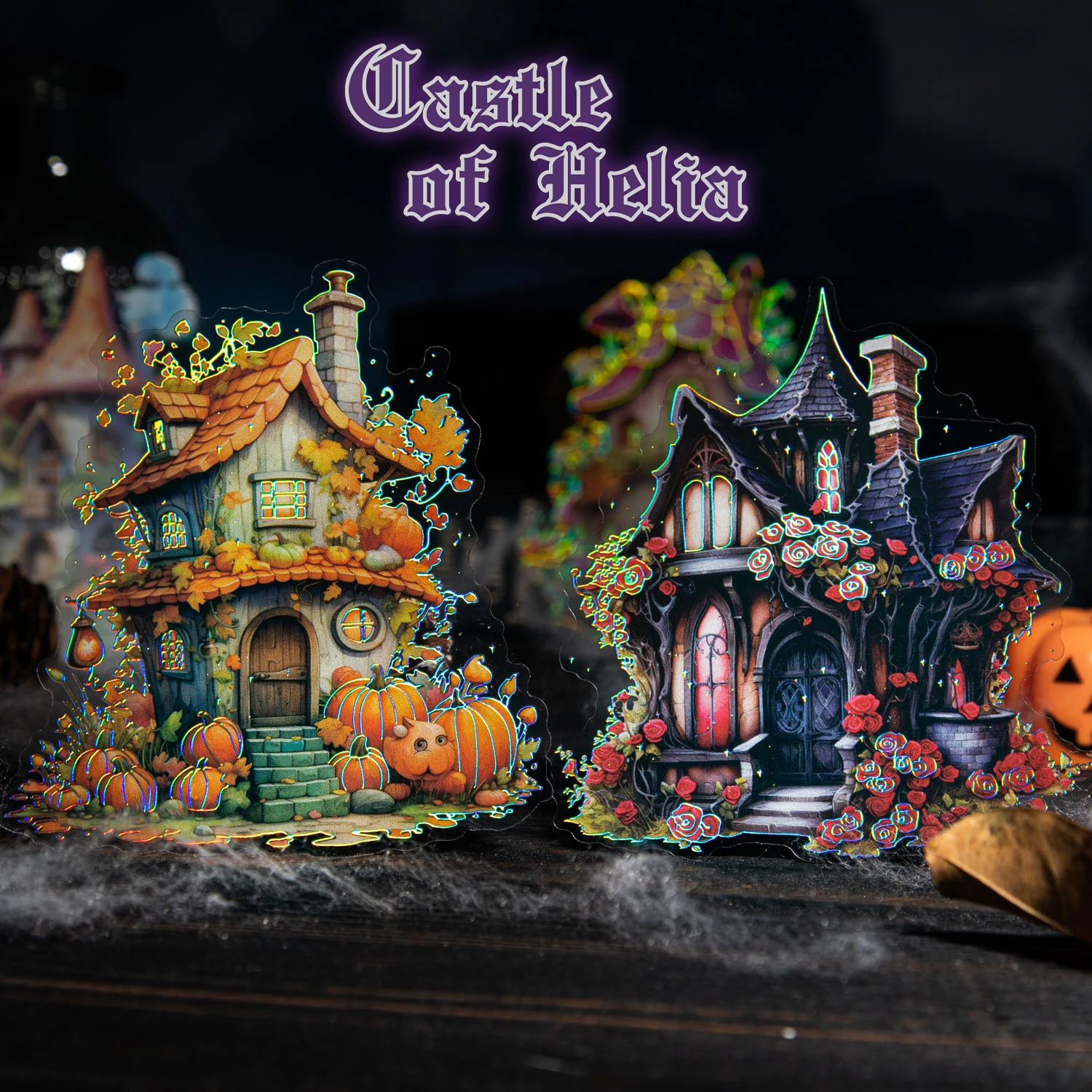 10 Fogli Castle Of Helia Series Series Vintage Gothic Landscaping Pet Sticker Creative Diy Journal Collage Decor Stationery