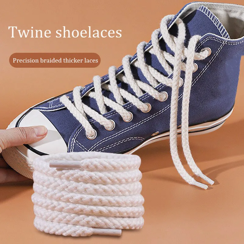 New Classic Cotton Hemp Rope Lacci Rotondi 6.9Mm Bold Anacardi Flower Lacci Per Scarpe Tessere Lacci In Tela Per Scarpe Da Ginnastica Casual Af1