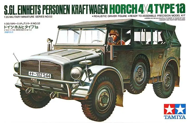 Tamiya 35052 1/35 S.Gl. Einheits Personen Kraft-Wagen Horch 4X4 Tipo 1A Model Kit