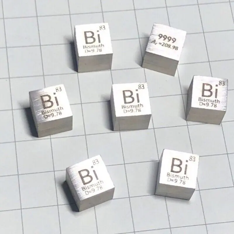 5Pc 10Mm Bismuto Metal Bi La Tavola Periodica-Cube Bi- 99.99%