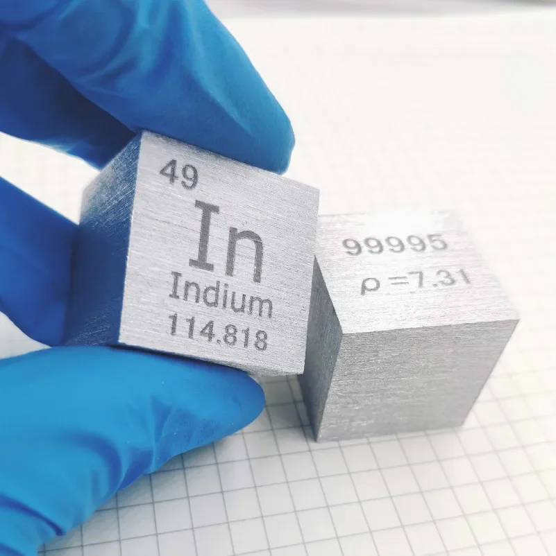 1 ''Indium Cube Element Tavola Periodica Con Scritte Collezione Di Decorazioni Per La Casa Hobby Ornamento Da Tavolo