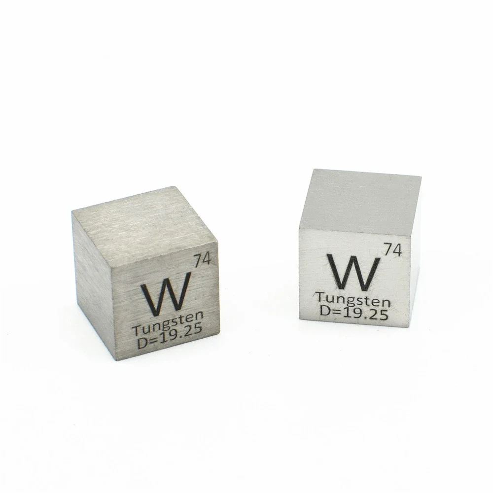 5Pc 99.95% Tungsteno Ad Alta Purezza W 19.25G Elemento Intagliato Tavola Periodica Cubo Da 10Mm
