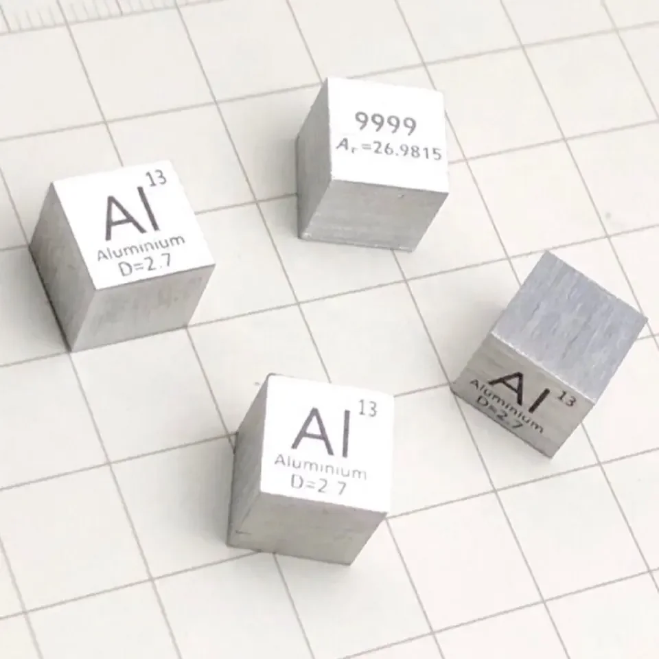 10Mm Ai≥ 99.99% Alluminio Ai Cube Tavola Periodica Degli Elementi Cubo Fatto A Mano Scienza Educativa Artigianato Fai Da Te Display
