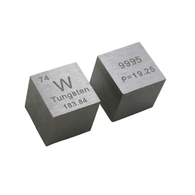 99.95% Metallo Di Tungsteno Ad Alta Purezza W 19.16G Elemento Intagliato Tavola Periodica Cubo Da 10Mm