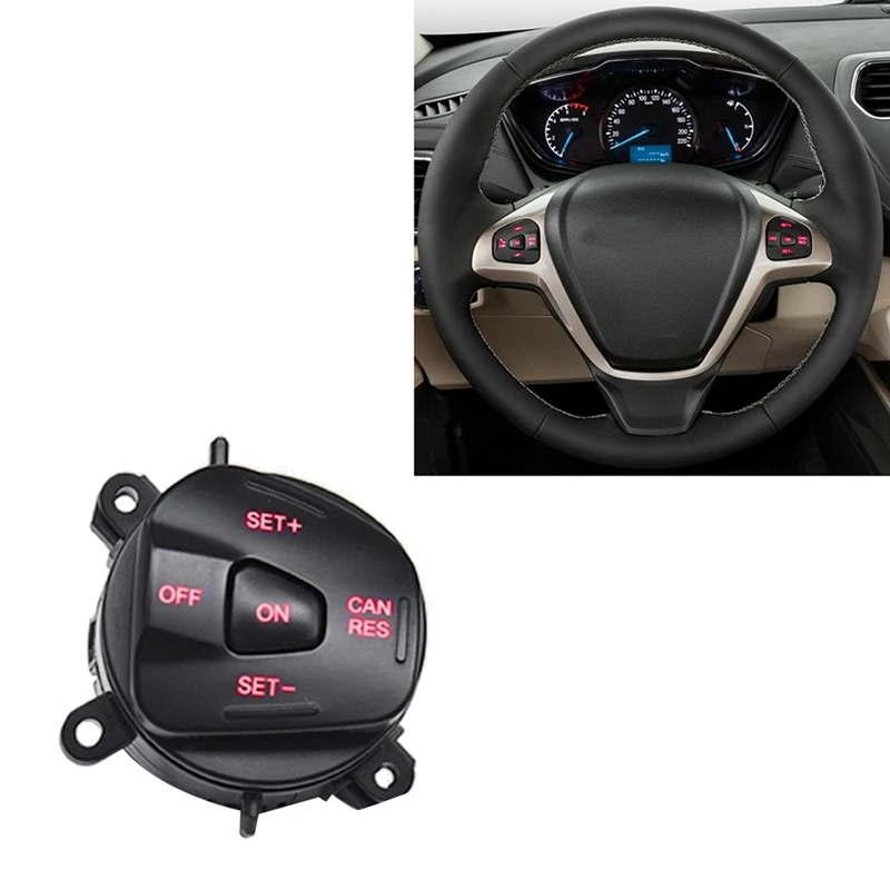 Auto Led Volante Destro Cruise Control Interruttore Pulsante Per Ford Fiesta Mk7 Mk8 Escort Ecosport 2013-2015
