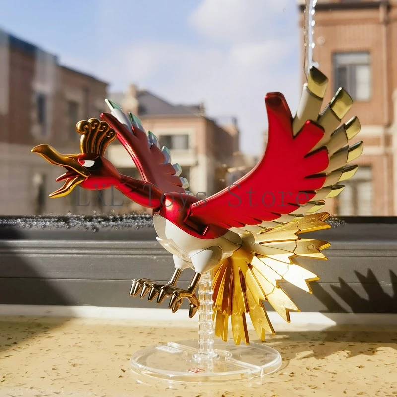 Abs Placcatura Plastica Pokemon Lucido Ho-Oh Mini Action Figure Giocattoli Modello