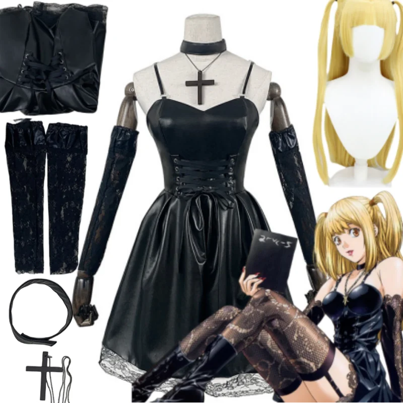 Anime Death Note Misamisa Cosplay Costume Parrucca Cortex Dress Cross Collana Calzini Set Completo Uniforme Comic-Con Carnival Clothing