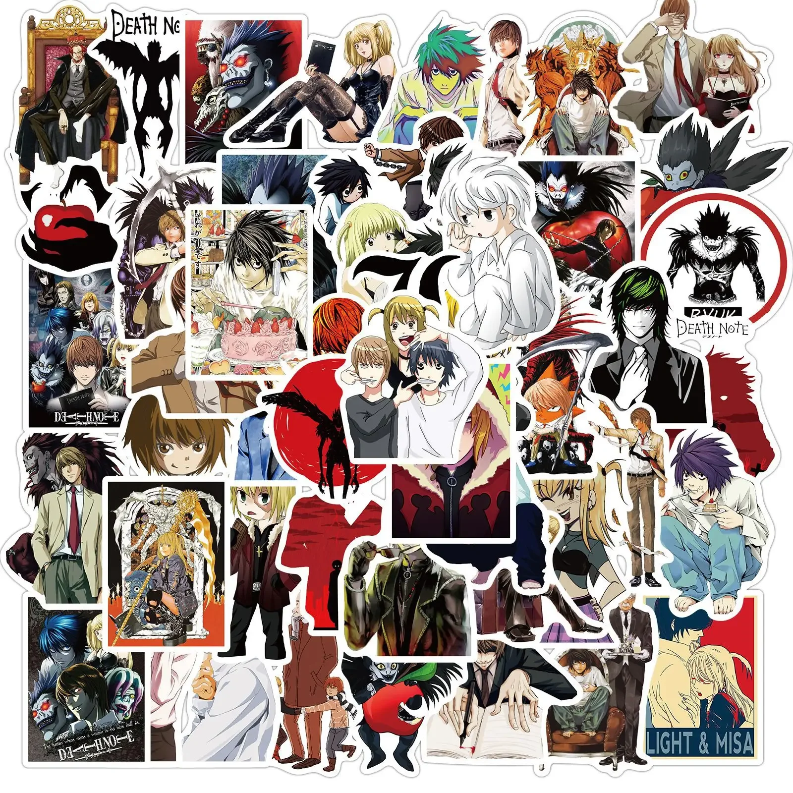 10/30/50Pcs Riman Death Note Cartoon Graffiti Adesivo Impermeabile Valigia Notebook Frigorifero Muslimah