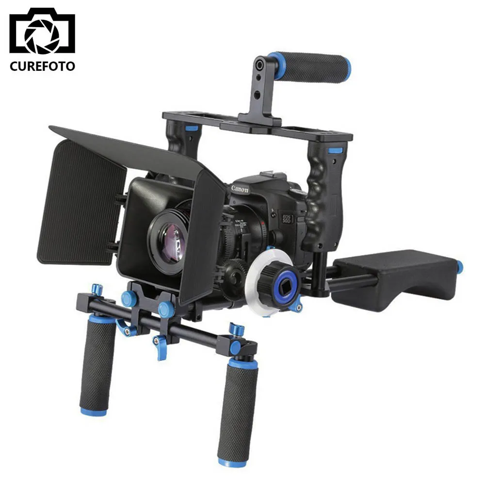 Dslr Rig Video Stabilizzatore Supporto Della Spalla Rig + Matte Box + Segue Il Fuoco + Gabbia Dslr Per Canon Nikon Sony Dslr Video Camera Camcorder