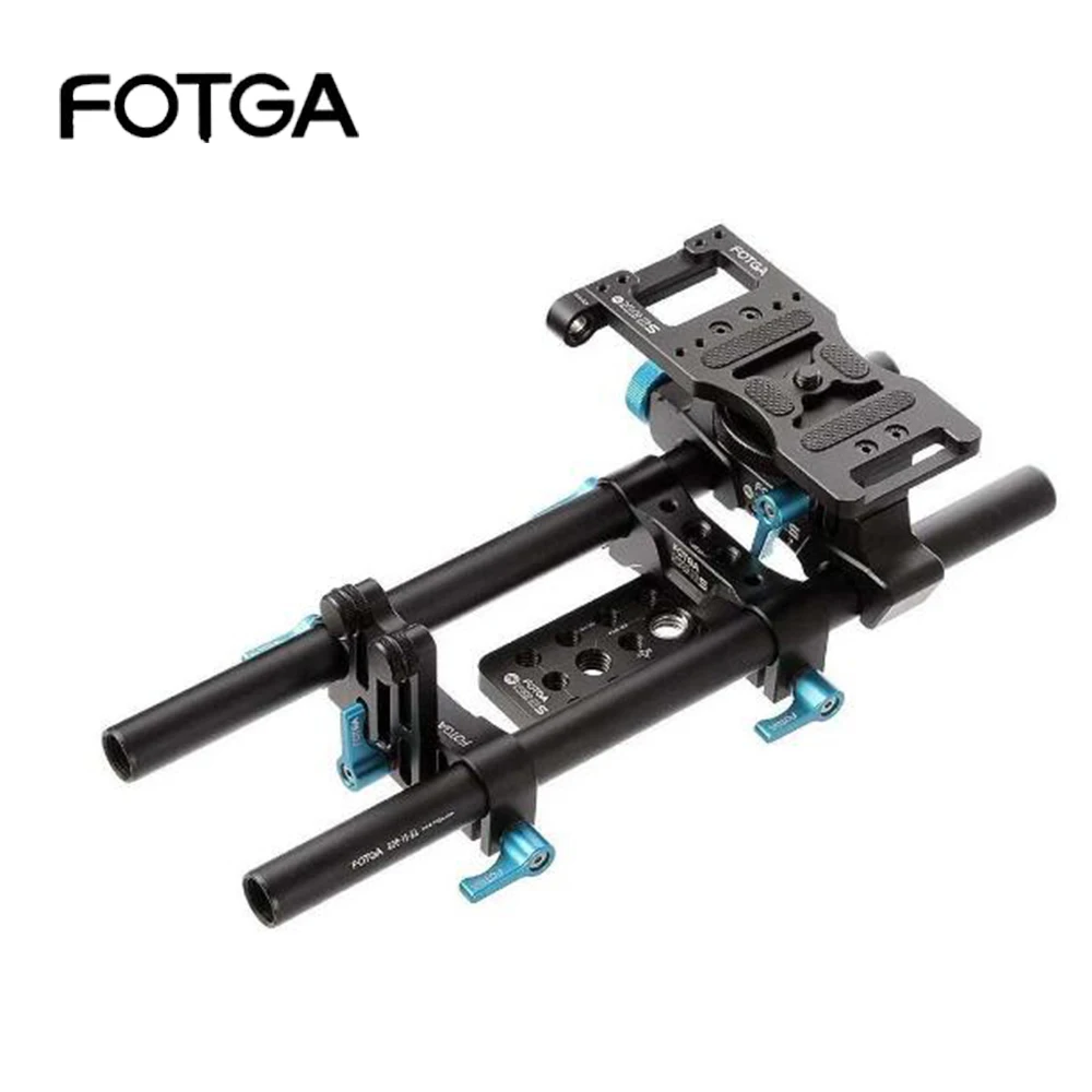 Fotga 15Mm Rail Rod Support System Baseplate Mount Per Dp500Iis Bmcc 5Diii 5Dii 1000D Dslr Follow Focus Rig Dp500Iis Quick Relea