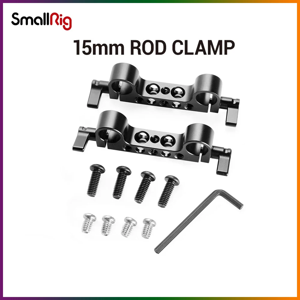 Smallrig 2Pcs Leggero Dual 15Mm Lws Rod Clamp Railblock Per Fotocamera 15Mm Rail Support System Per Follow Focus 2061