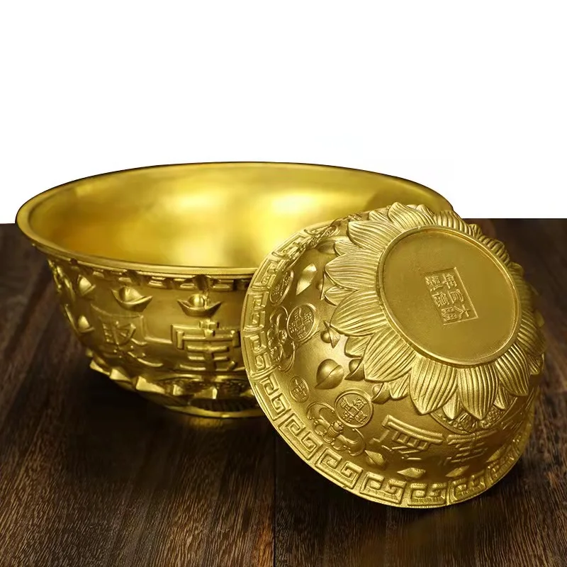 Pure Copper Cornucopia All Brass Bowl Cylinder Golden Lucky Fortune And Wealth Feng Shui Ornaments Home Office Craft Products