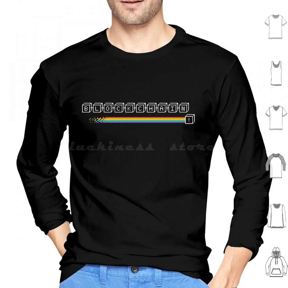 Blockchain Rainbow Hoodie Cotton Manica Lunga Rainbow Block Chain Bitcoin Block Chain